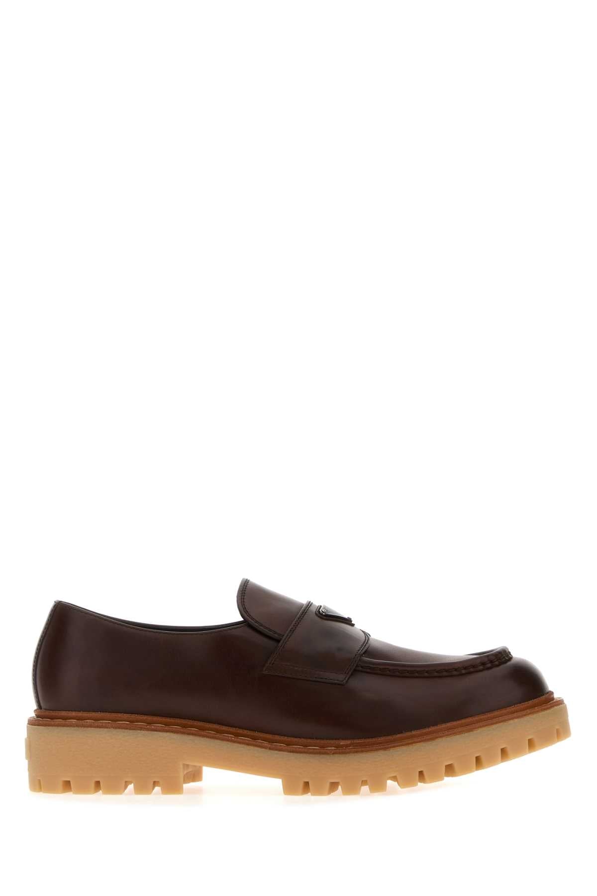 Prada プラダ ブラウン レザー ローファー - Image 1