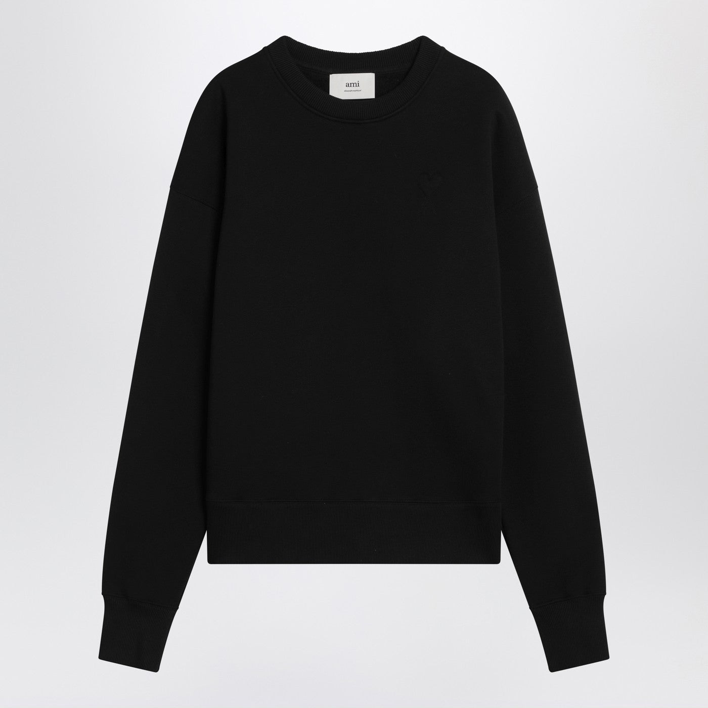 Ami Ami Paris Black Ami De Coeur Crewneck Sweatshirt - Image 1