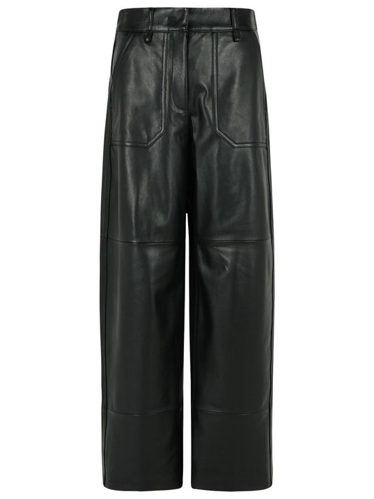 Sportmax SportMax 'Garbo' Black Nappa Lear Pants - Image 1