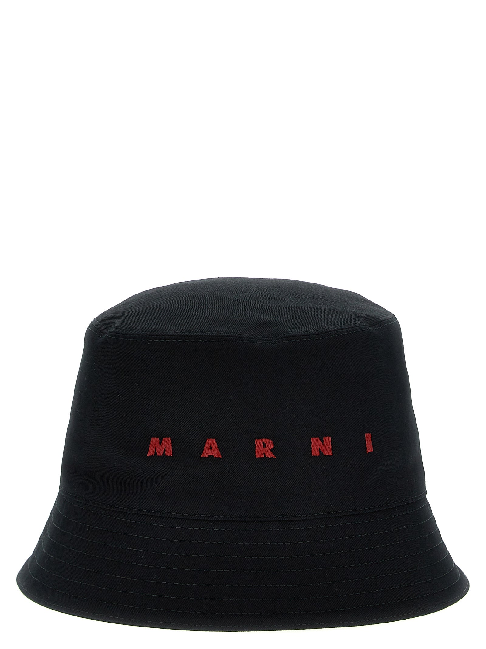 Marni Marniロゴ刺繍バケットハット - Image 1
