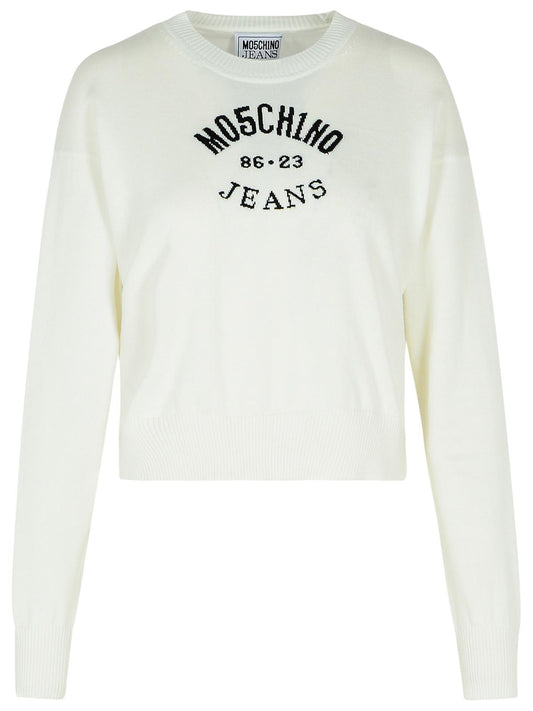 Moschino モスキーノジーンズホワイトコットンセーター - Image 1
