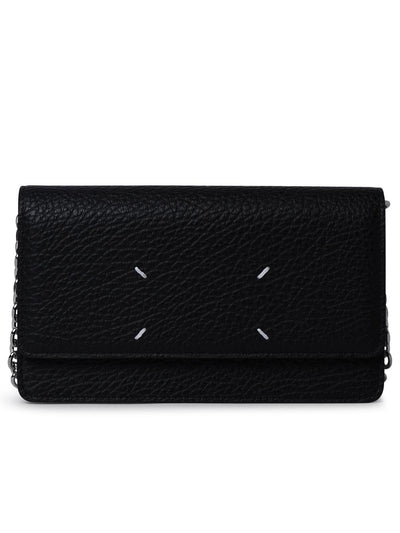 Maison Margiela メゾンマルジェラ　ブラック・カーフ・リア・ウォレット　チェーンウォレット　長財布　4ステッチ