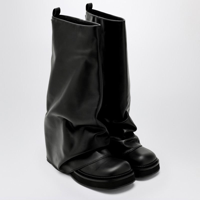 The Attico Combat Robin Black Leather Boot - Image 1