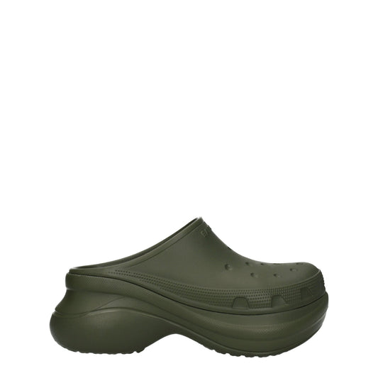 Balenciaga Balenciaga Slippers And Hooves Crocs Man Rubber Green/Persimmon - Image 1
