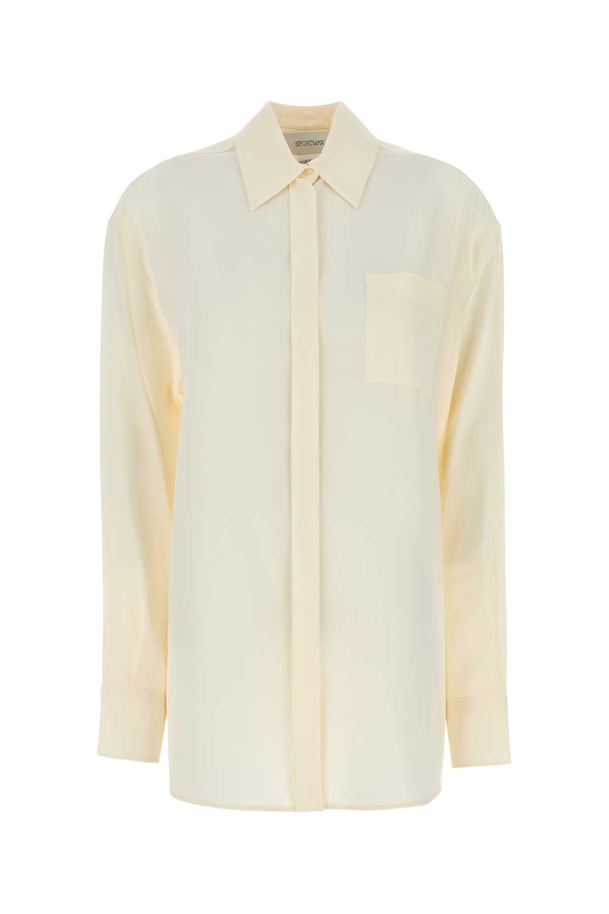 Sportmax SportMaxアイボリーシルクトンレシャツ - Image 1