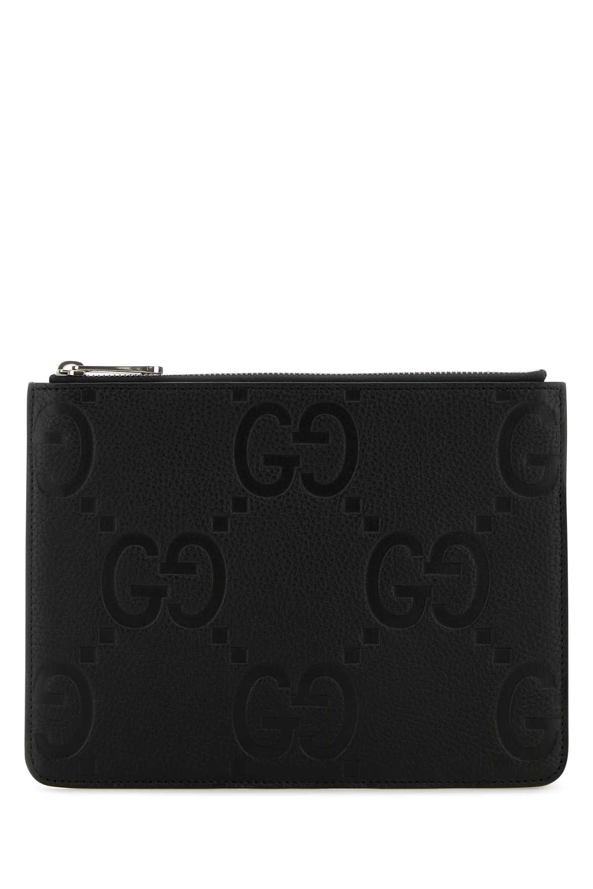 Gucci グッチ ブラック レザー ミディアム クラッチ - Image 1