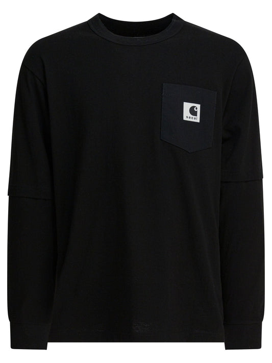Sacai サカイ「Sacai × Carhartt Wip」クルーネックTシャツ - Image 1