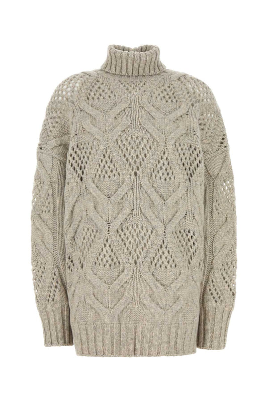 Sportmax SportMaxグレーウールブレンドEdicola特大のセーター - Image 1
