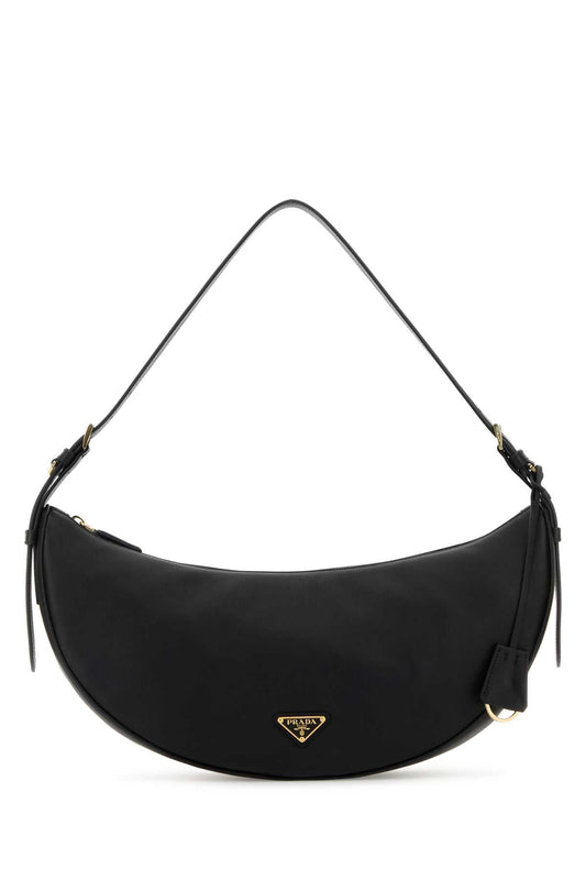 Prada プラダブラックレザーラージプラダデミルーンクロスボディバッグ - Image 1