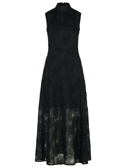 Rotate 'Asyna'ブラックポリエステルドレスを回転させます - Image 1