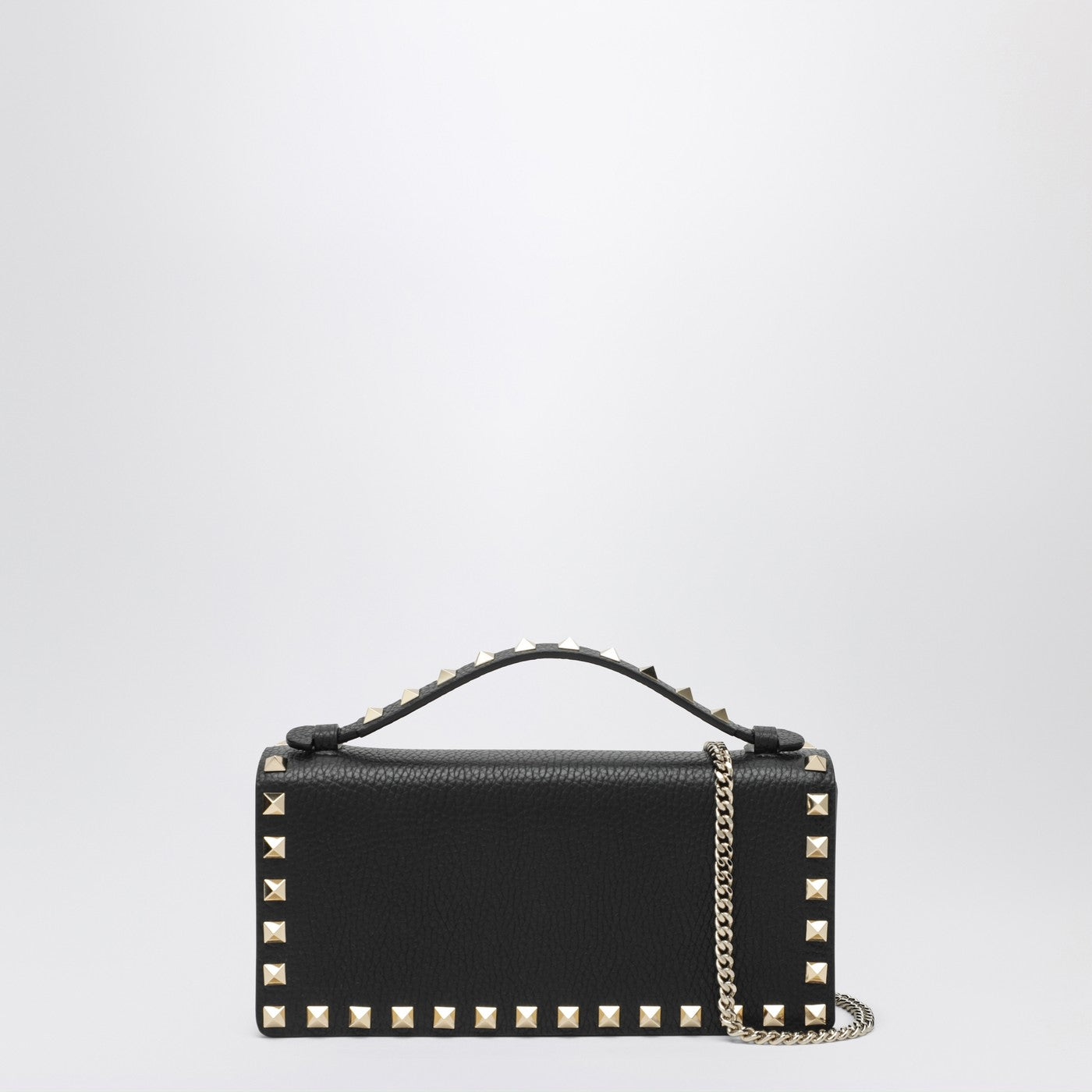 Valentino ヴァレンティノ ガラヴァーニ ロックスタッズ ウォレット ブラック ストラップ付き - Image 1