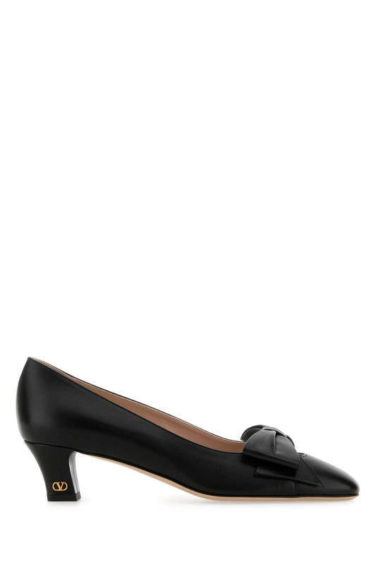 Valentino バレンティーノガラヴァニブラックレザーボウウポンプ - Image 1