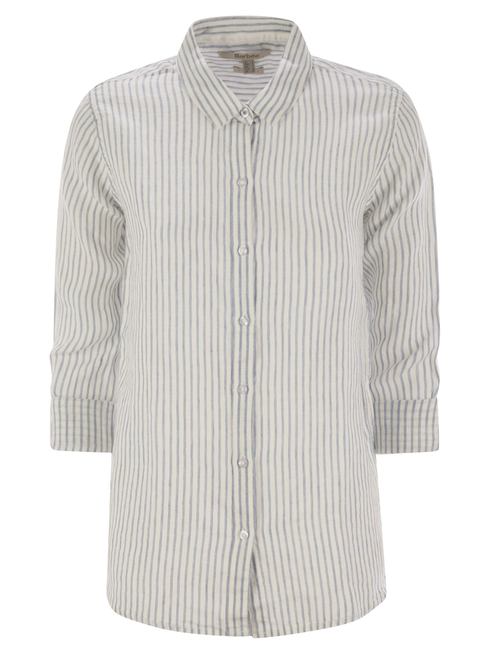 Barbour バーバーマリンリネンストライプシャツ - Image 1