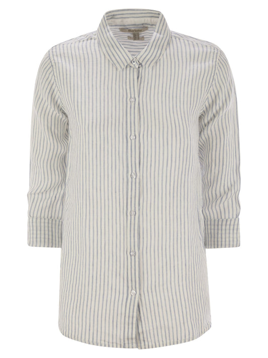 Barbour バーバーマリンリネンストライプシャツ - Image 1