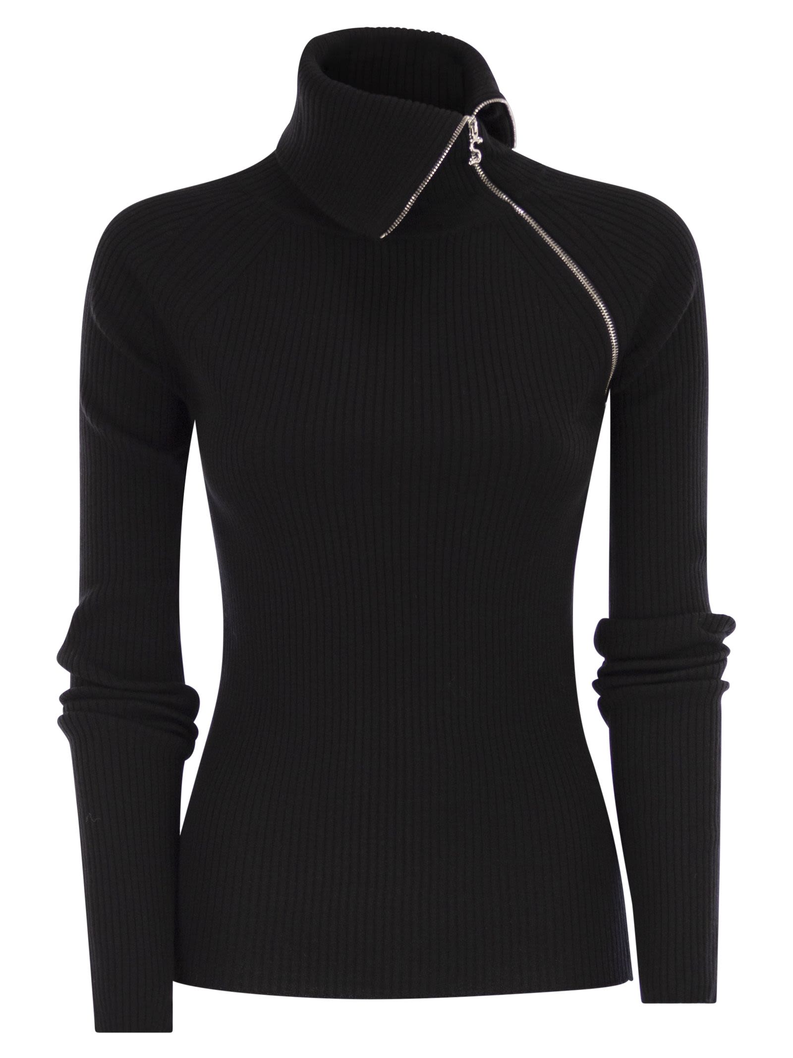 Sportmax Sportmax Pinnaハイネックジャンパーとジップ - Image 1