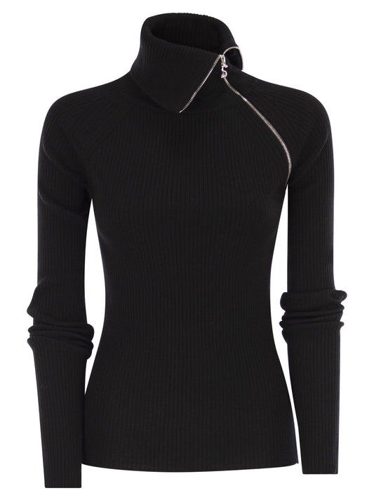 Sportmax Sportmax Pinnaハイネックジャンパーとジップ - Image 1