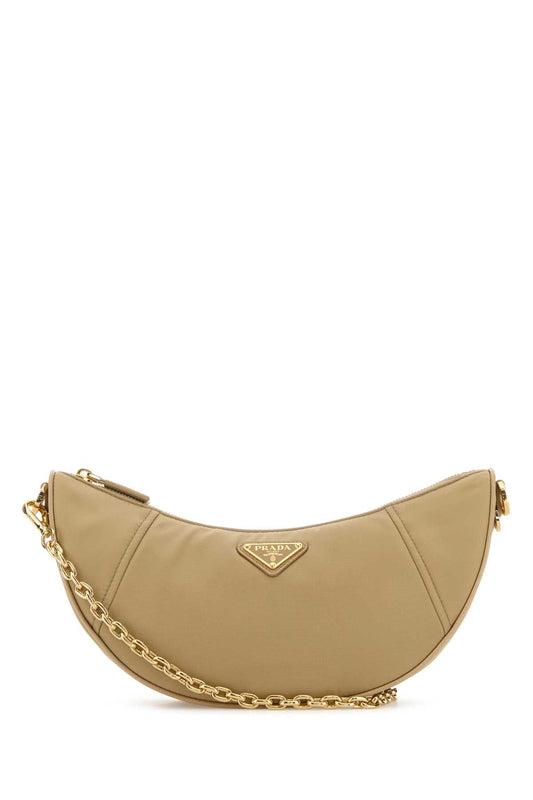 Prada Prada Beige Re Nylon Prada Demi Luneショルダーバッグ - Image 1