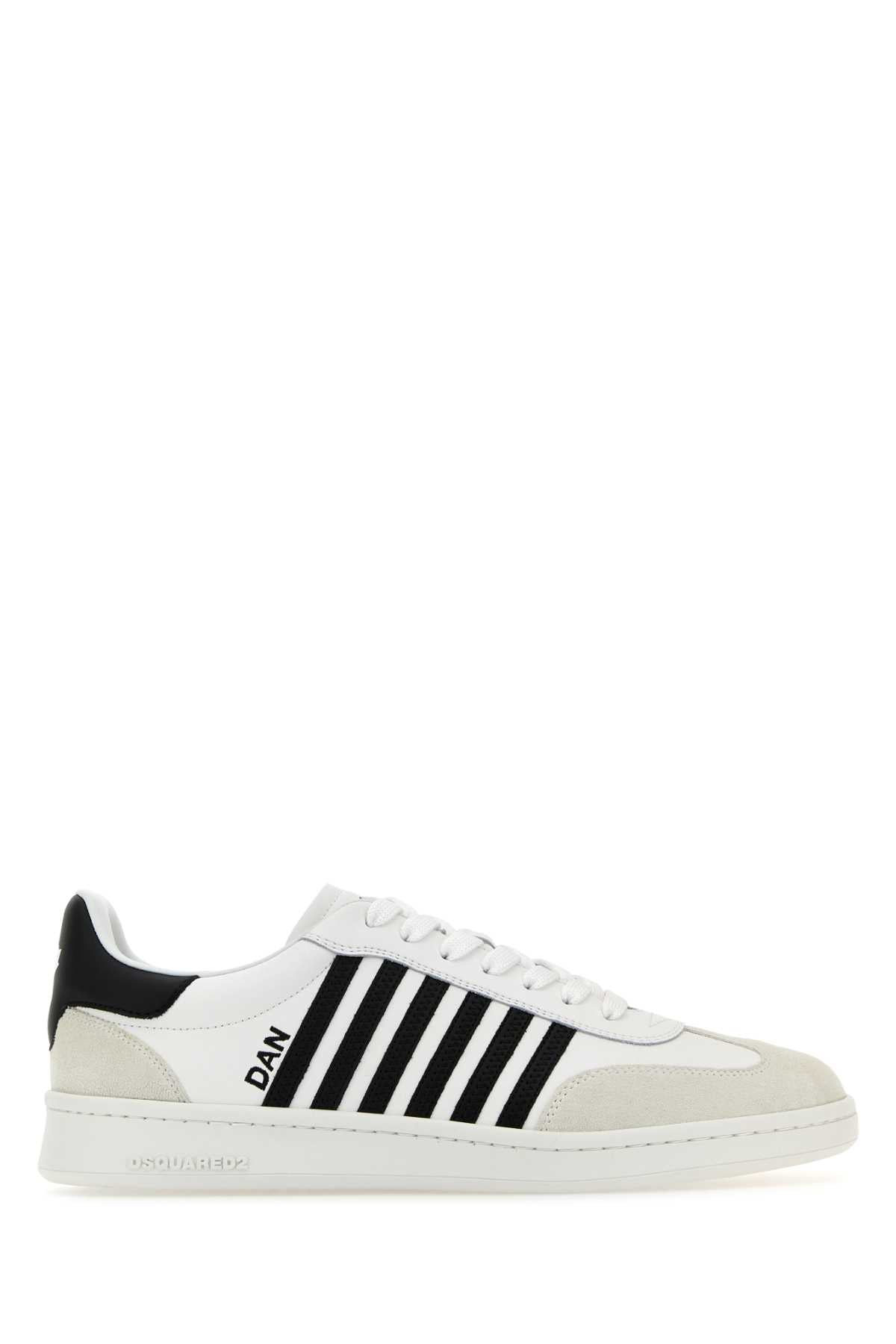 Dsquared2 Dsquared White Leatherボクサースニーカー - Image 1