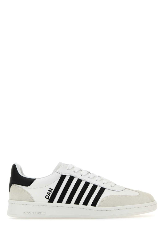 Dsquared2 Dsquared White Leatherボクサースニーカー - Image 1