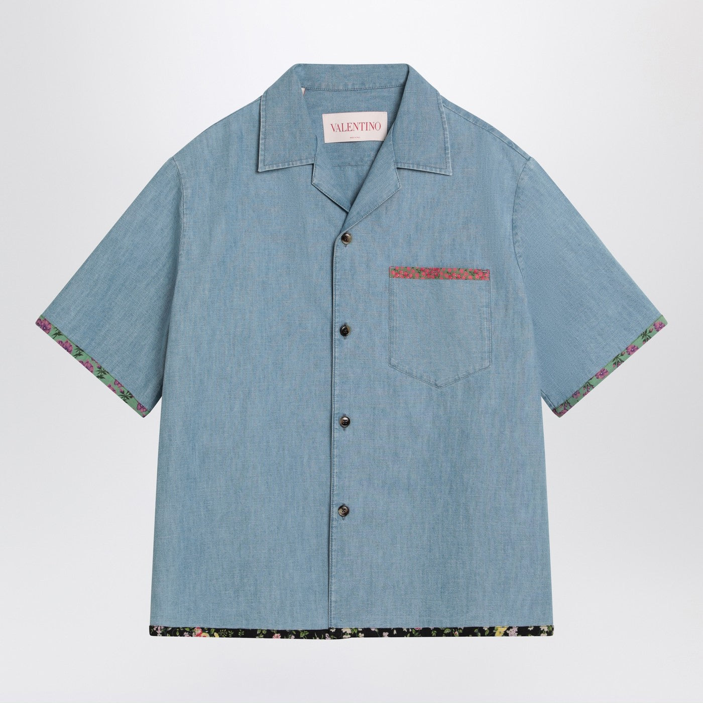 Valentino 花のトリム付きバレンティーノデニムシャツ - Image 1