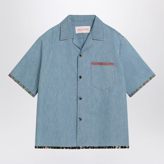 Valentino 花のトリム付きバレンティーノデニムシャツ - Image 1