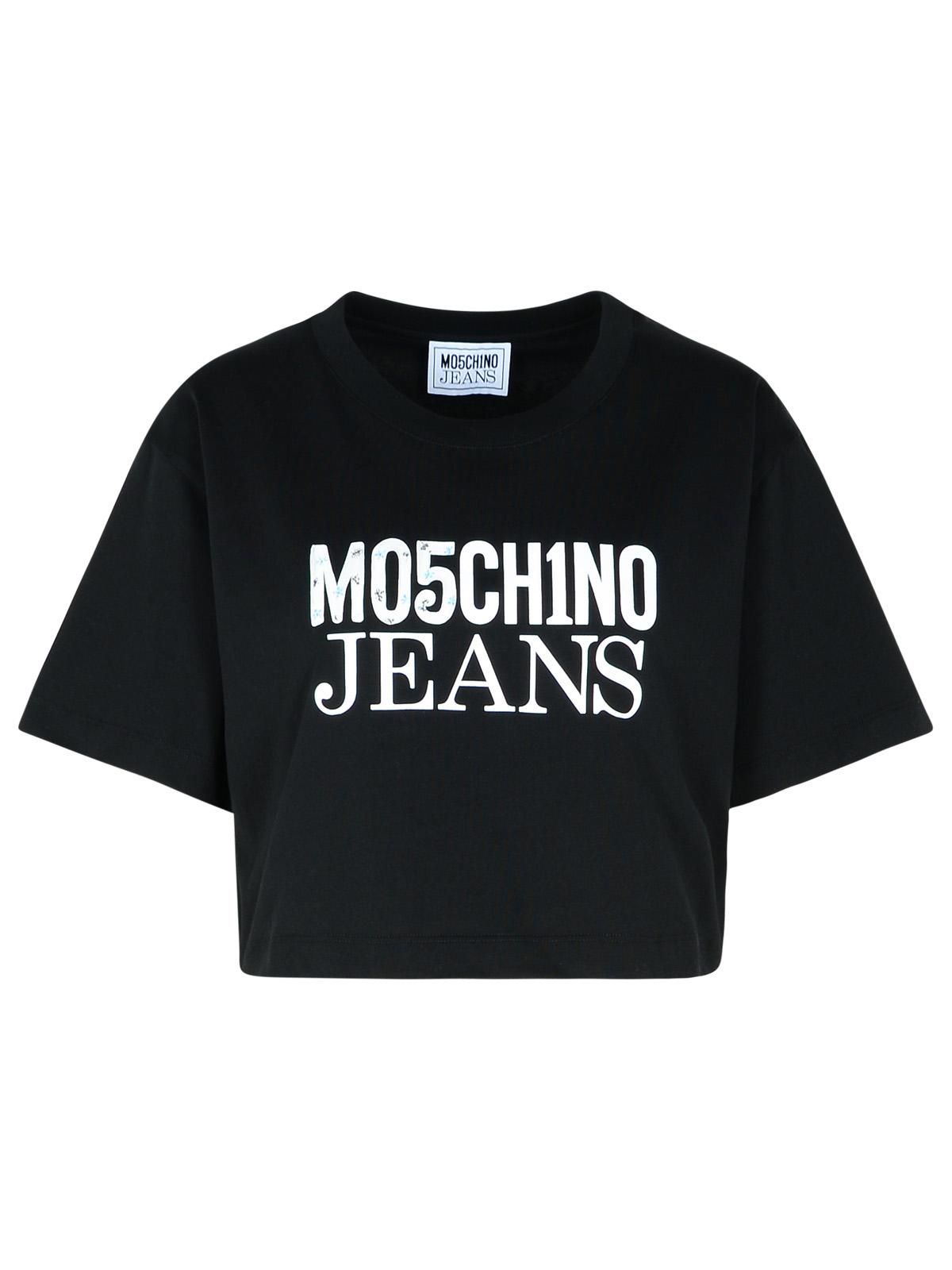 Moschino モスキーノジーンズブラックコットンTシャツ - Image 1