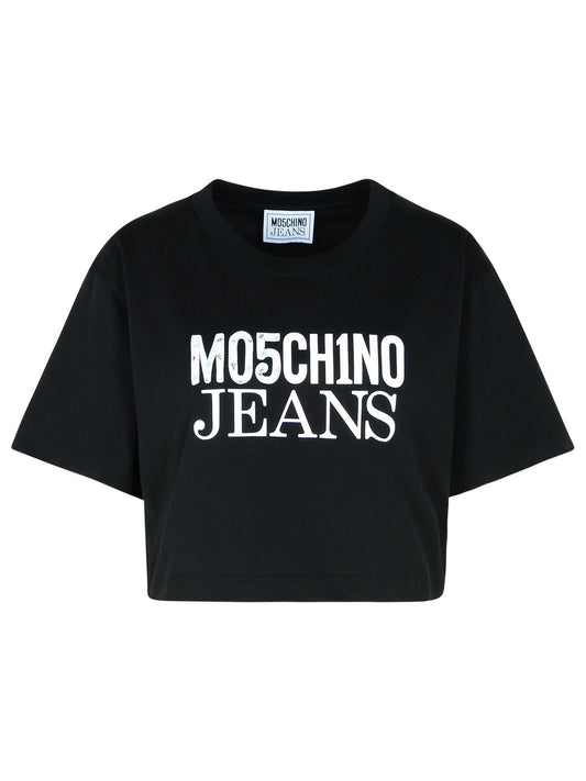 Moschino モスキーノジーンズブラックコットンTシャツ - Image 1