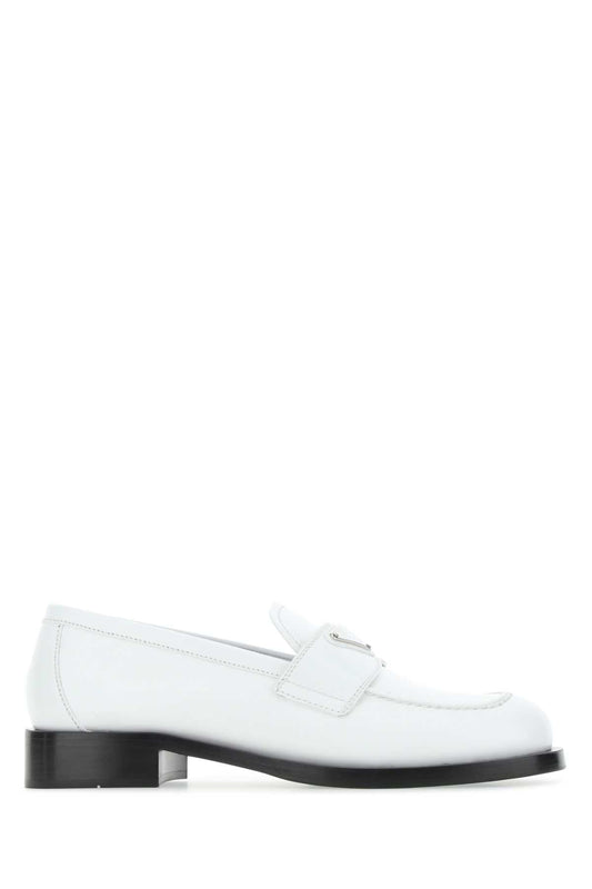 Prada プラダホワイトレザーローファー - Image 1