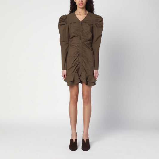 Marant イザベル・マラン・エトレ・ブライアリ・ミニ・ドレスと緑色のカーキ・ジップ - Image 1