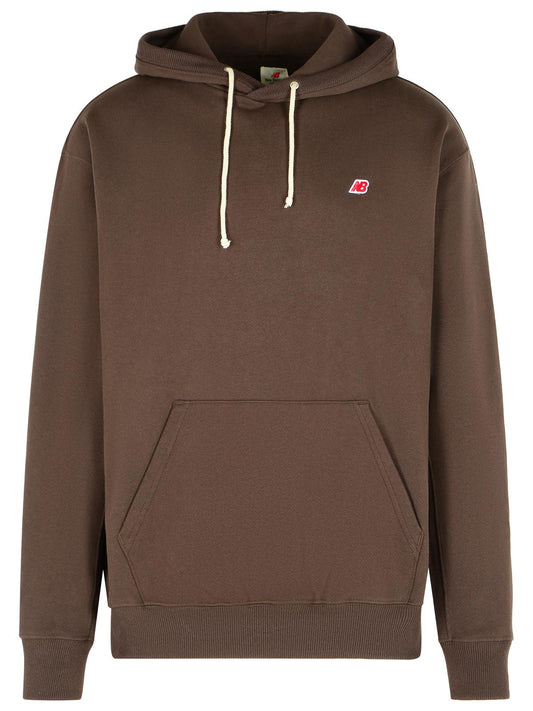 Designer Brand ニューバランスブラウンコットンスウェットシャツ - Image 1