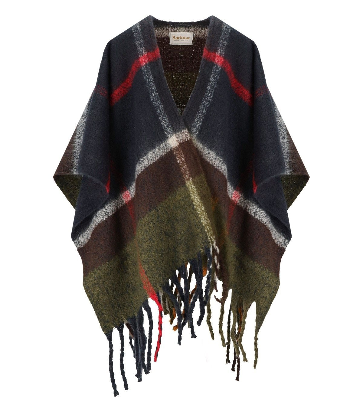 Barbour Barbour Isla Boucle Tartan Green Blue Cape - Image 1