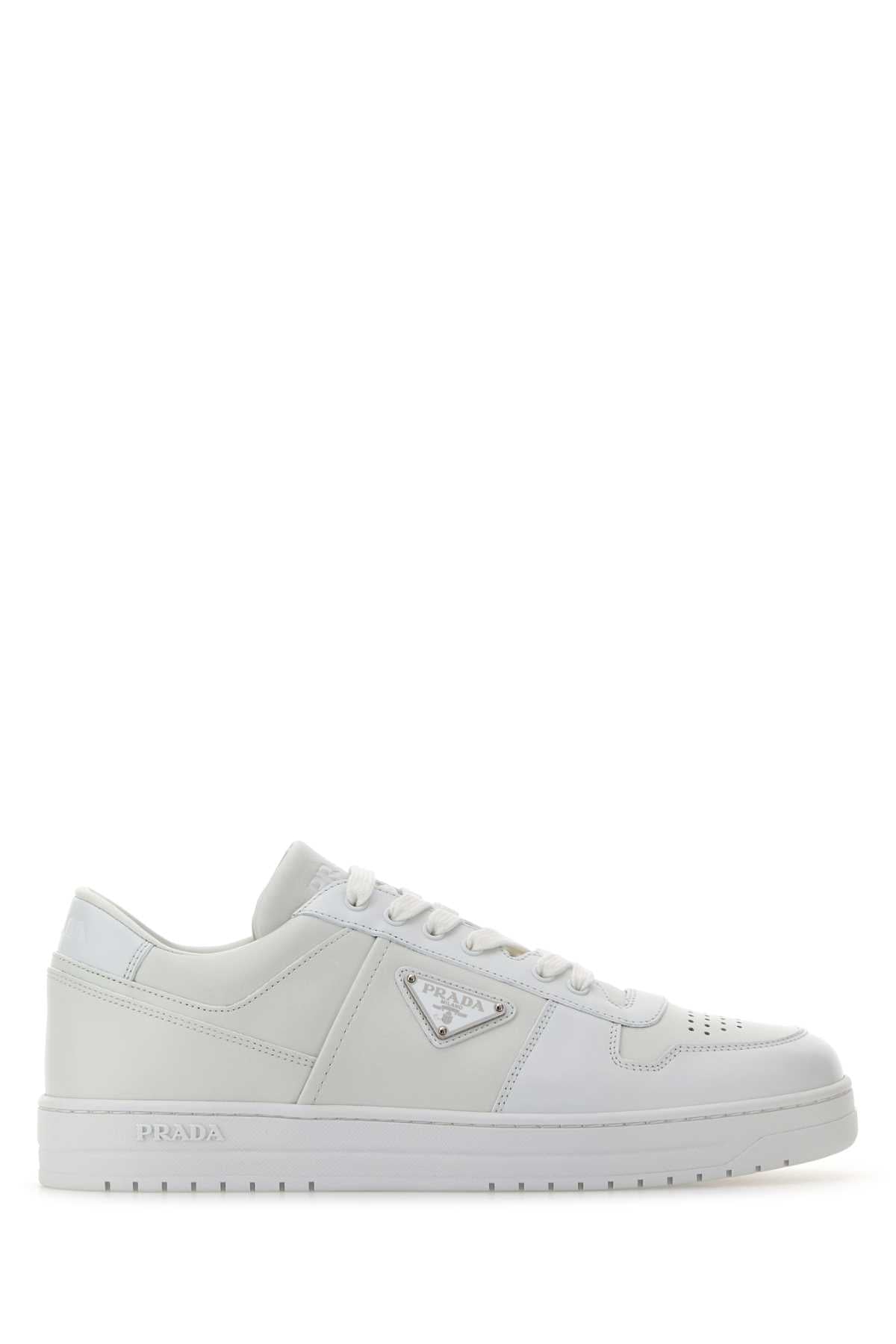 Prada プラダ ホワイト レザー ダウンタウン スニーカー - Image 1