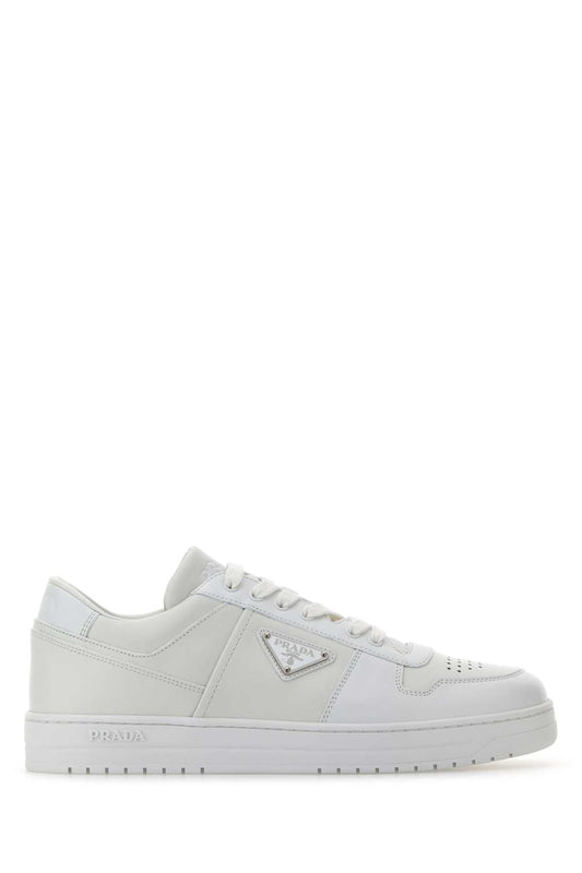 Prada プラダ ホワイト レザー ダウンタウン スニーカー - Image 1