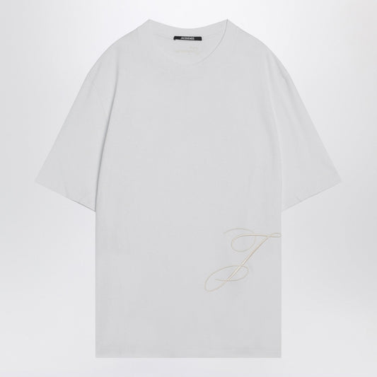 Jacquemus ジャックエマスホワイトコットンクルーネックTシャツ - Image 1