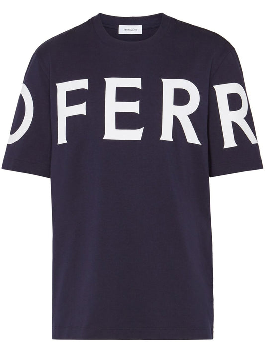 Salvatore フェラガモのロゴコットンTシャツ - Image 1
