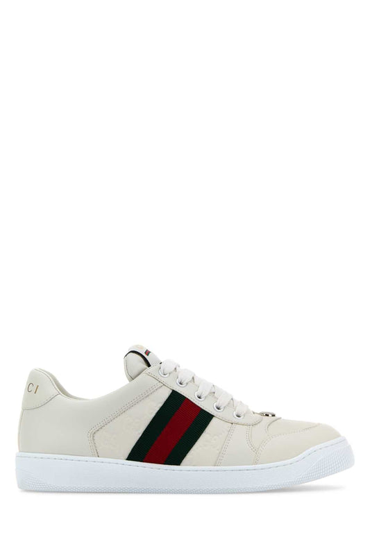 Gucci グッチ ホワイト レザー スクリーナー スニーカー - Image 1
