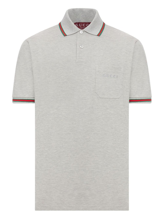 Gucci Gucci Webディテールコットンポロシャツ - Image 1