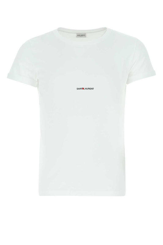 Saint セントローランホワイトコットンTシャツ - Image 1