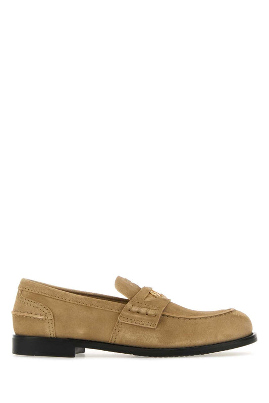 Miu Miu Miu Beige Suede Loafers - Image 1