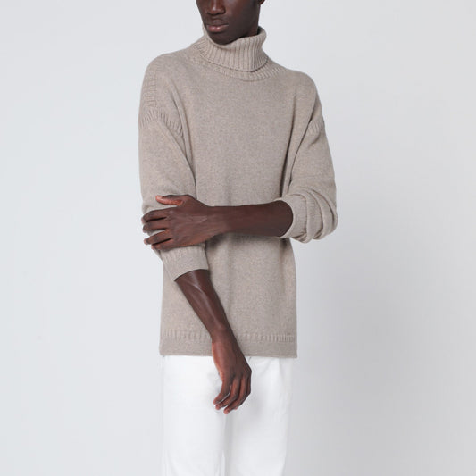 Loro Loro Piana Greige Cashmere Turtleneckセーター - Image 1