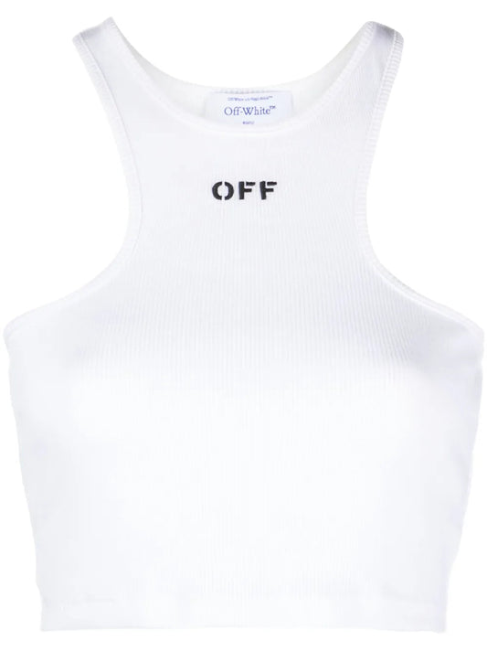 Off オフホワイトオフスタンプクロップトップ - Image 1