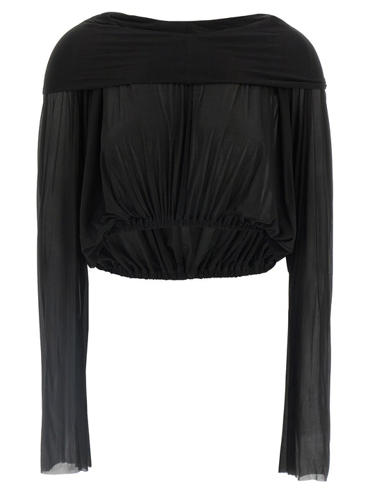 Rick リック・オーウェンズのクループを鳴らしたフード付きチュニックのセーター - Image 1