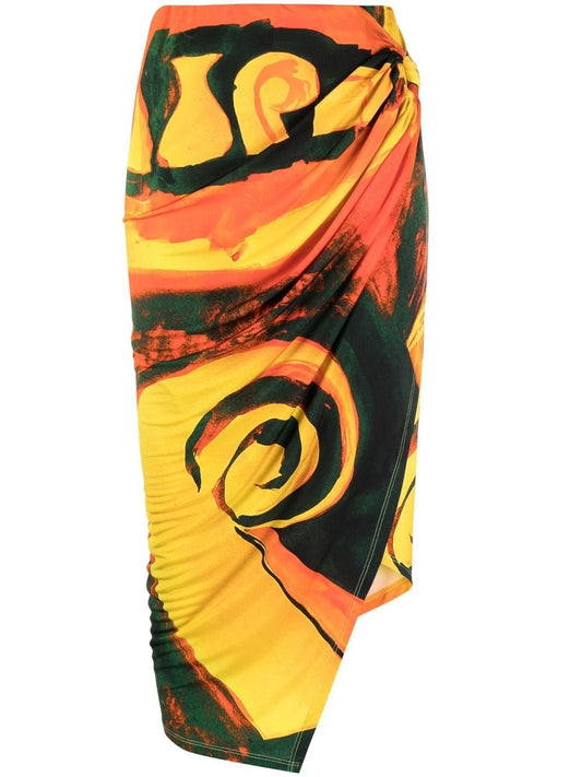 Louisa Louisa Ballou Long Printed Draped Skirt - Image 1