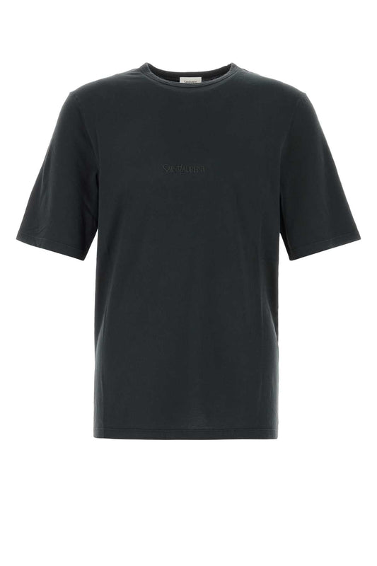 Saint セントローランチャコールコットンTシャツ - Image 1
