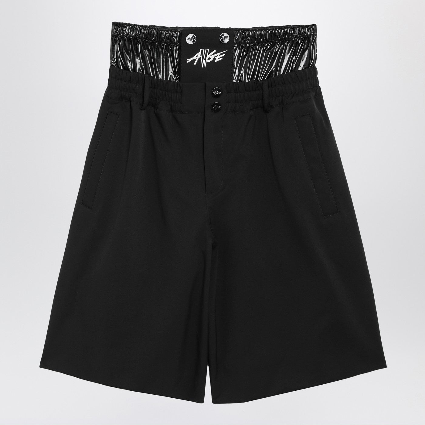 Moncler Moncler X A $ AP Rocky Black Nylon Blend Bermuda Shorts - Image 1