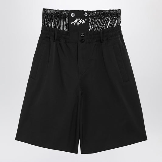 Moncler Moncler X A $ AP Rocky Black Nylon Blend Bermuda Shorts - Image 1