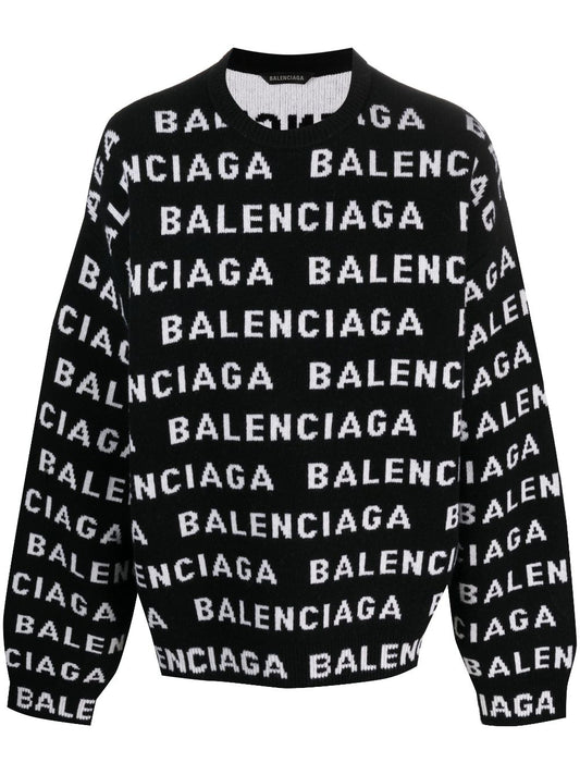 Balenciaga Balenciaga Allover Logo Crewneck Seater - Image 1