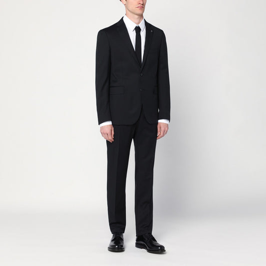 Tagliatore Tagliatoreブラックシングル胸ウールスーツ - Image 1