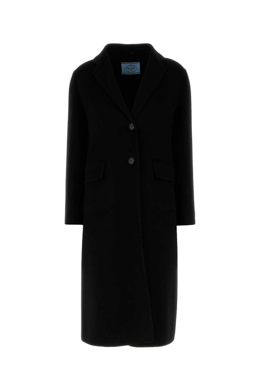 Prada プラダブラックウールブレンドコート - Image 1