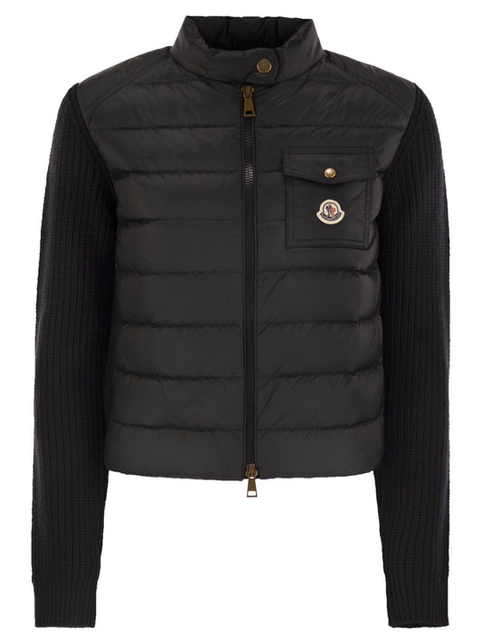 Moncler モンクラーはジップ付きのウールカーディガンをパッドします - Image 1